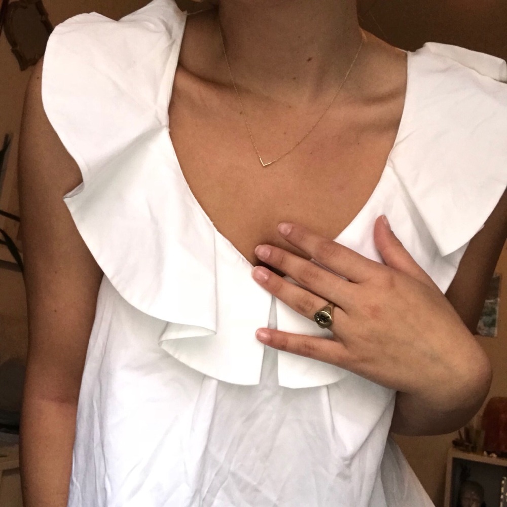 White Ruffle Tank